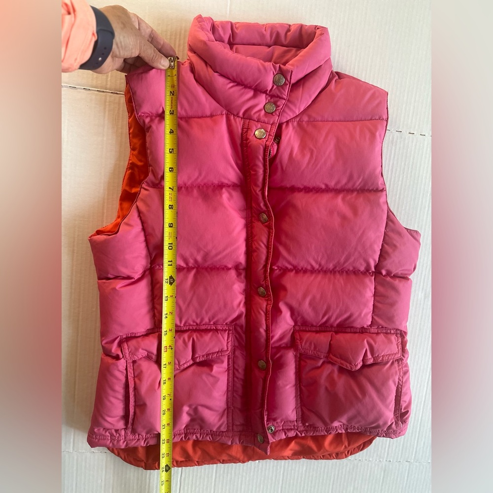 J. CREW Pink Nylon Down Filled Full Zip Puffer Vest Jacket‎ Women’s M - Picture 6 of 8